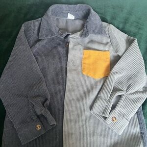 Two-Tone Corduroy Shirt with Yellow Pocket toddle 4T